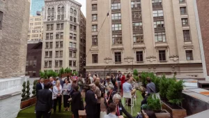 High-end outdoor corporate event space in the heart of Midtown Manhattan near Grand Central.
