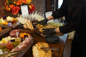 A modern display of chef-curated small bites for a high-end reception.