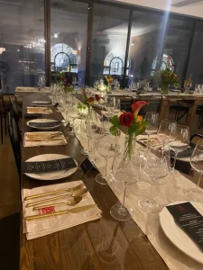 Warm candlelight creating an intimate mood for a private dinner at LOFT39.