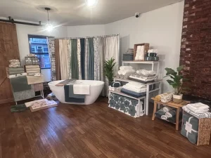 High-end staging for a lifestyle brand reveal, featuring premium furniture and product placements.
