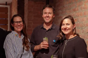 Corporate summer social on a private rooftop terrace in a historical Midtown building